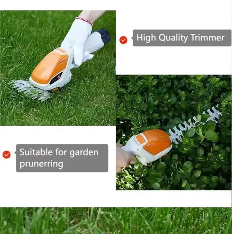 Corta Setos Podador Césped Arbustos Inalámbrico - 2 En 1 6