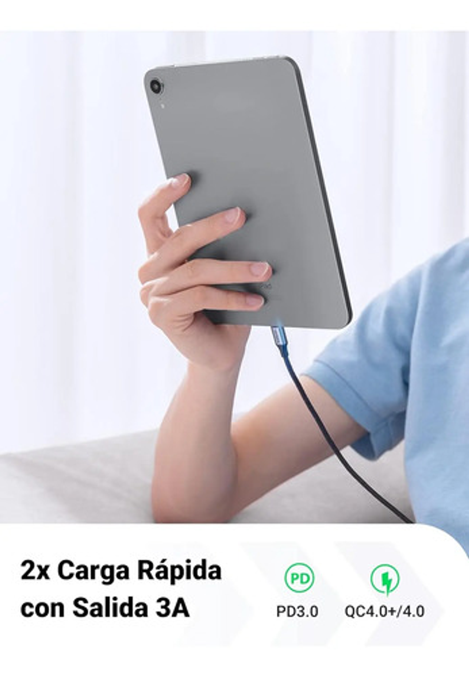 Cable Doble Usb Tipo C A C 2m 60w Para Galaxy Y Macbook 6