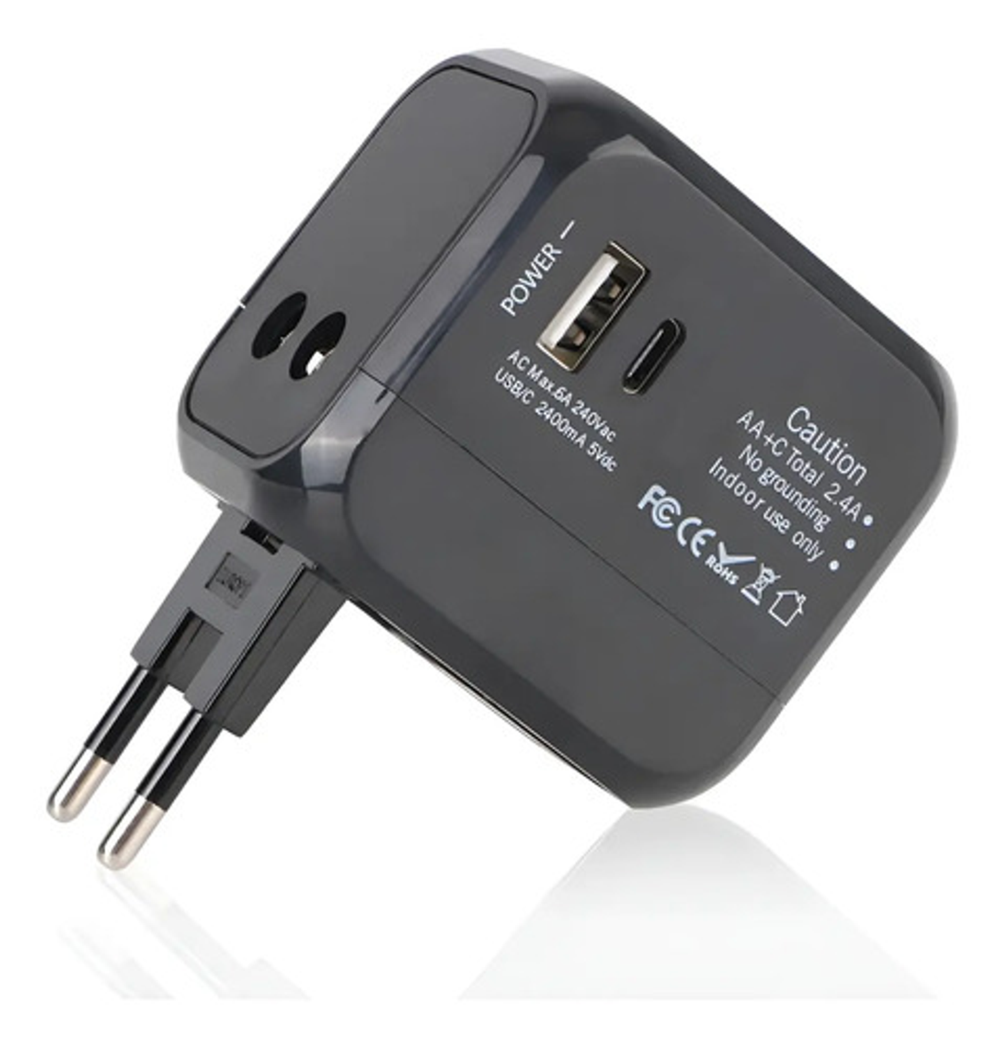 Adaptador Universal Viaje 6a Usb-c Usb Pared Usa Eu Aus 1