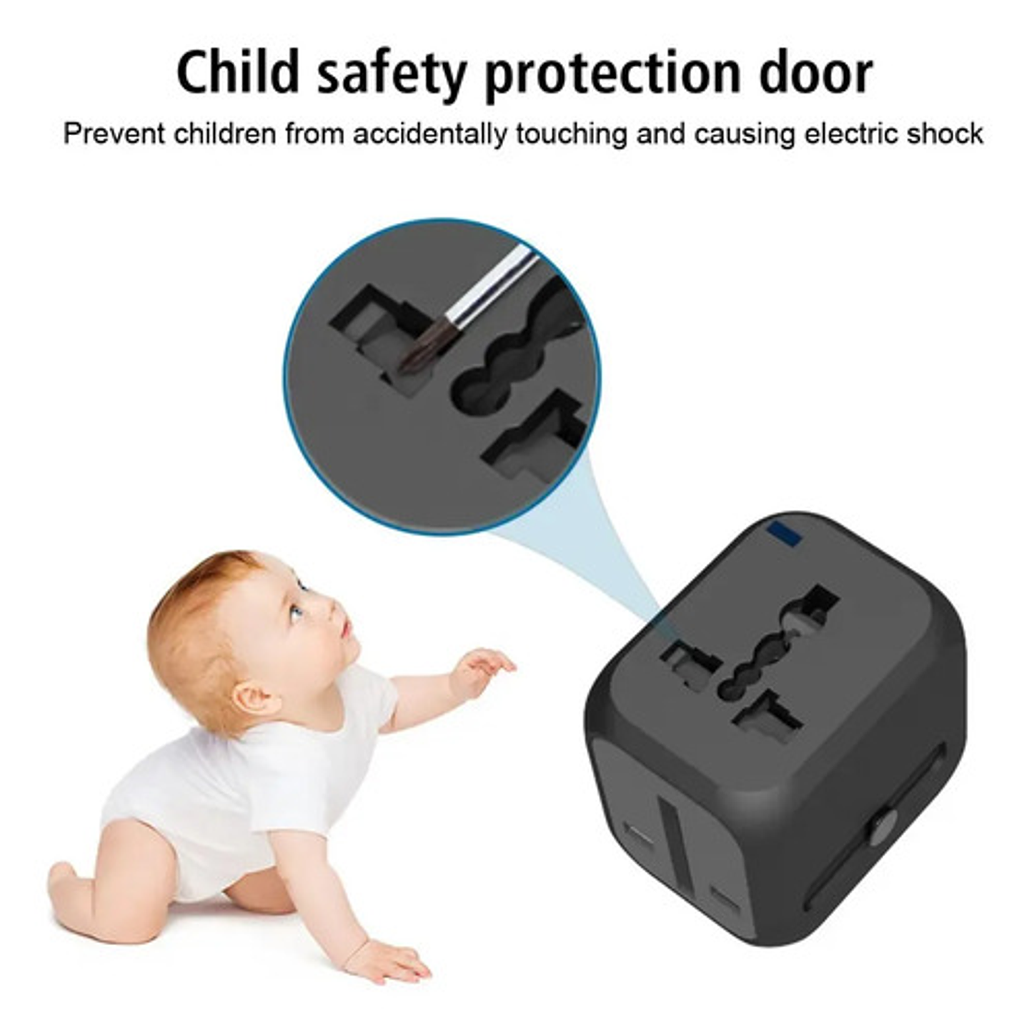 Adaptador Universal Viaje 6a Usb-c Usb Pared Usa Eu Aus 3