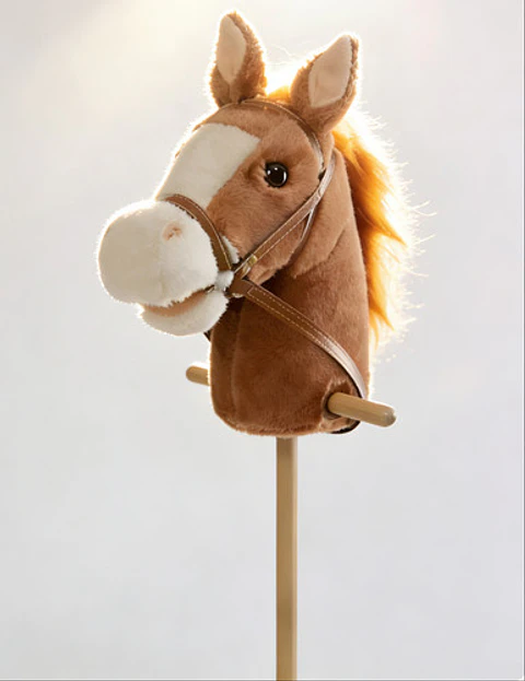 Caballito De Palo Con Sonido Y Rueda De 100 Cm Para Niños Color Marrón