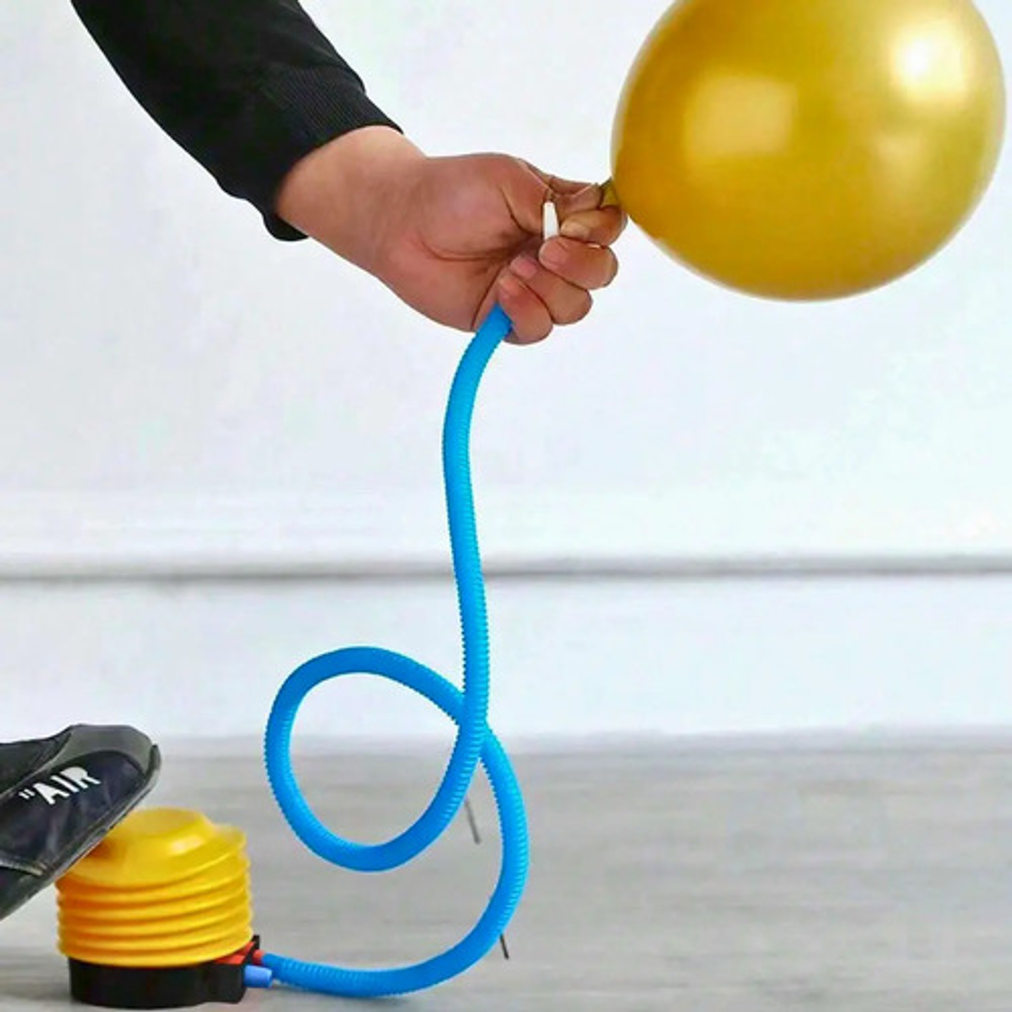 Bomba De Pie Manual Amarilla Para Colchones Inflables Y Yoga Con Picos Amarillo 10