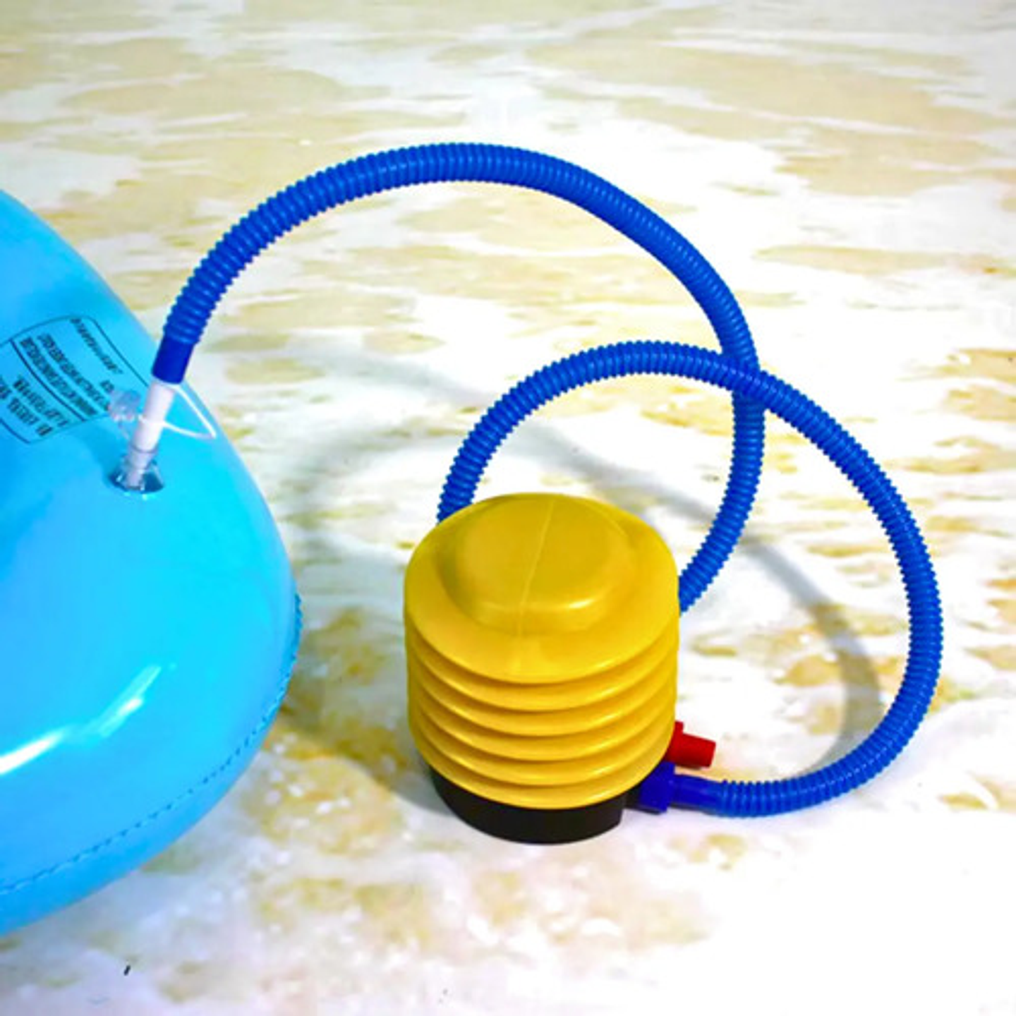 Bomba De Pie Manual Amarilla Para Colchones Inflables Y Yoga Con Picos Amarillo 11