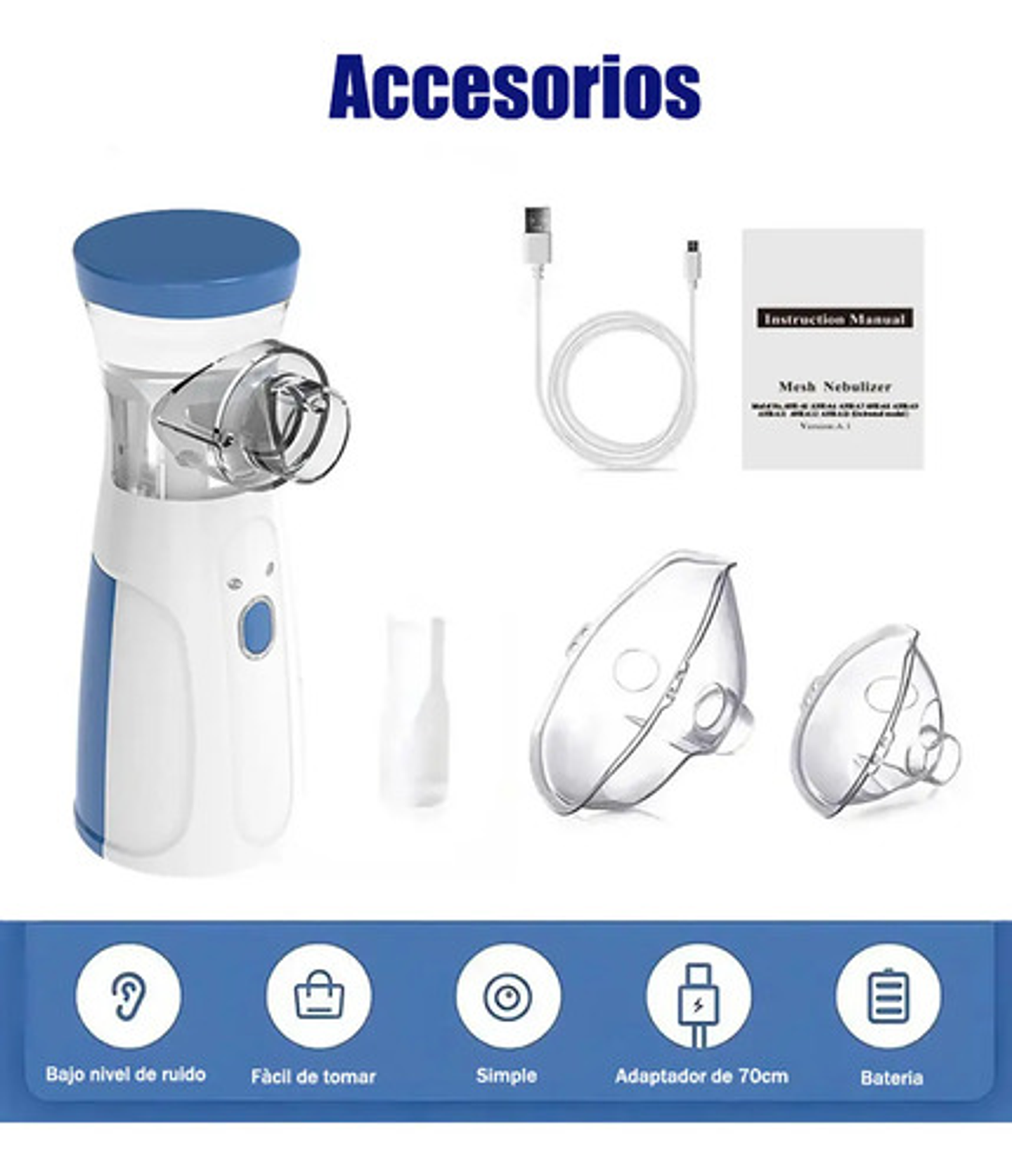 Nebulizador Portátil Niños Adultos Mesh Inhalador 4