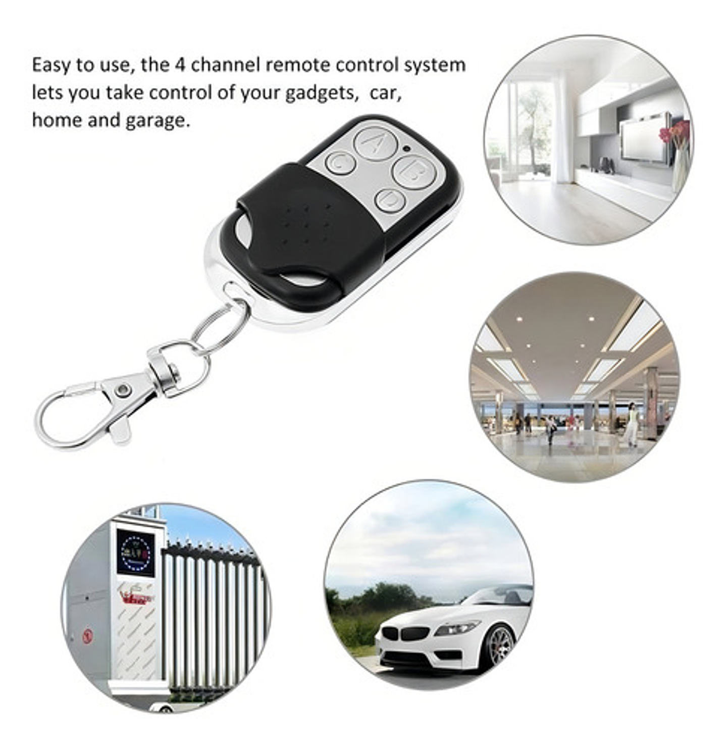 X6 Control Remoto Portón Eléctrico Universal Negro 4