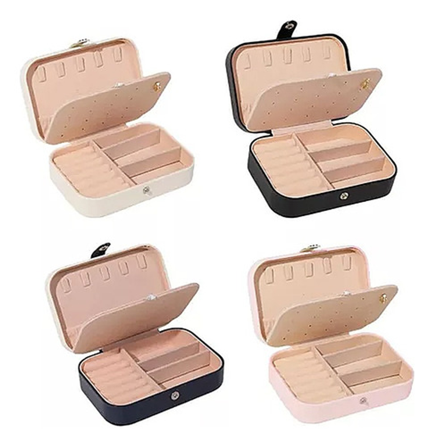 Estuche Joyero Portátil Thek Rosa Para Collar Anillo Aretes Viaje 2