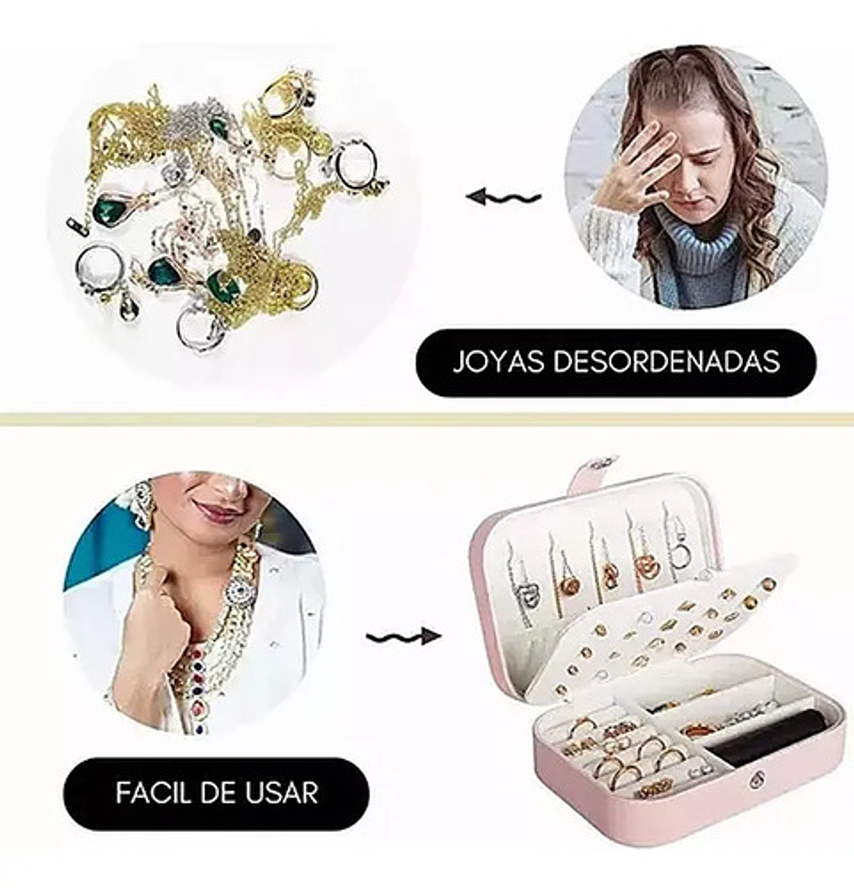 Estuche Joyero Portátil Thek Rosa Para Collar Anillo Aretes Viaje 7