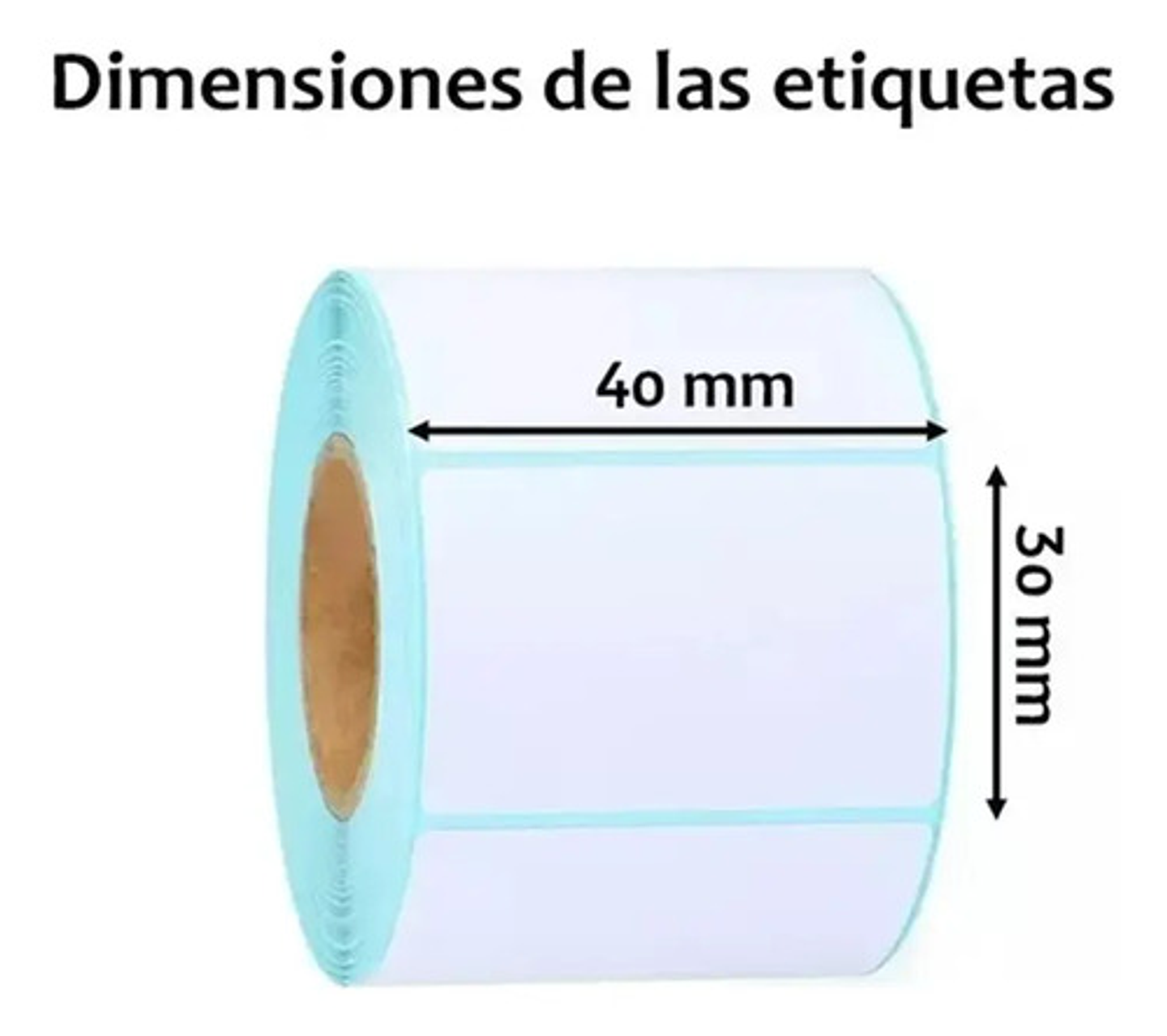 Rollo 1000 Etiquetas Thek Termoadhesivas Térmicas 40x30mm Papel Blanco 2