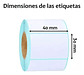 Rollo 1000 Etiquetas Thek Termoadhesivas Térmicas 40x30mm Papel Blanco - Miniatura 2
