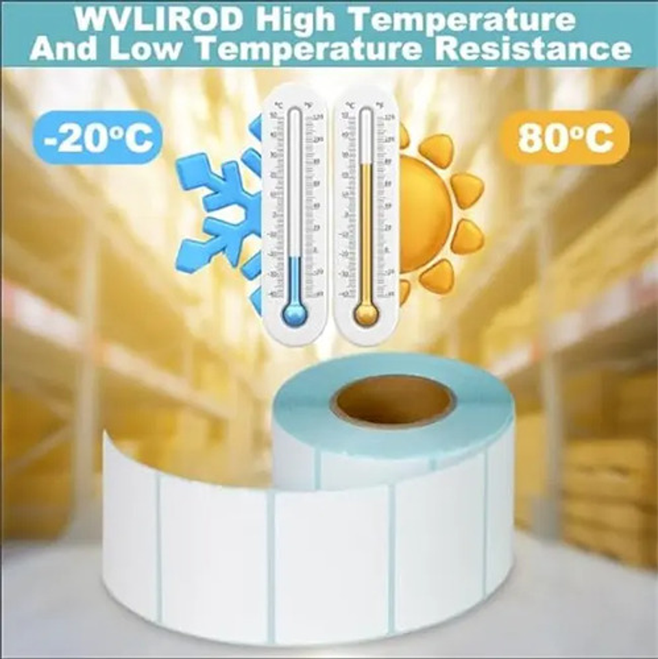 Rollo 1000 Etiquetas Thek Termoadhesivas Térmicas 40x30mm Papel Blanco 4