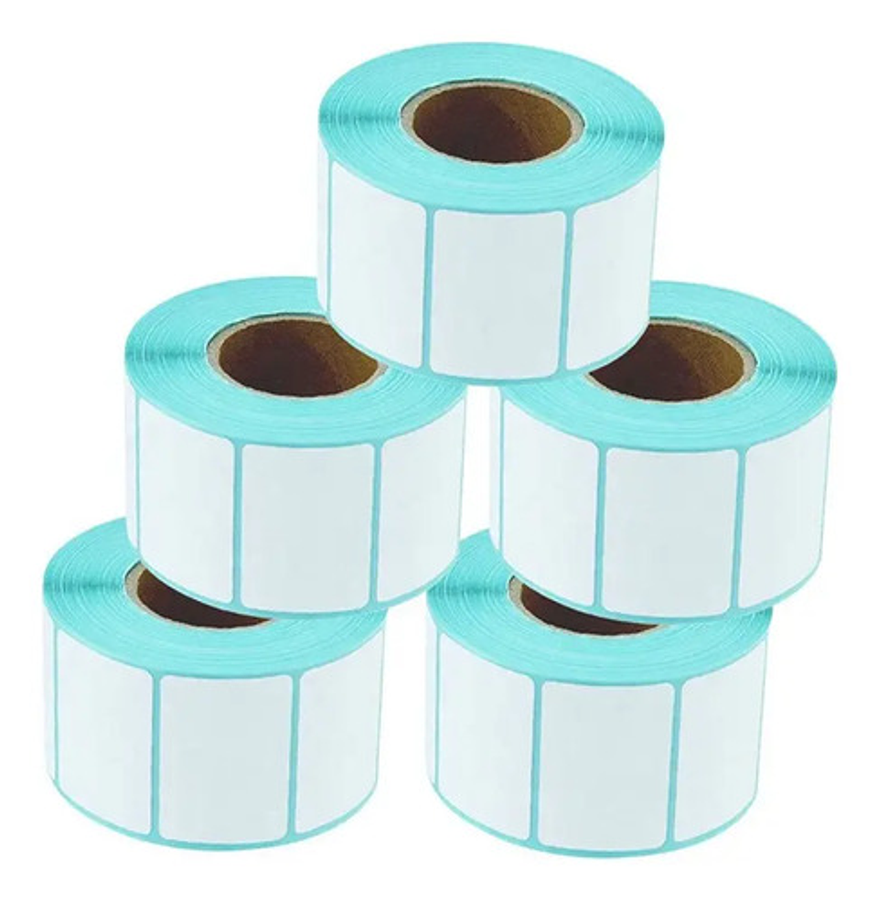 Rollo 1000 Etiquetas Thek Termoadhesivas Térmicas 40x30mm Papel Blanco 7