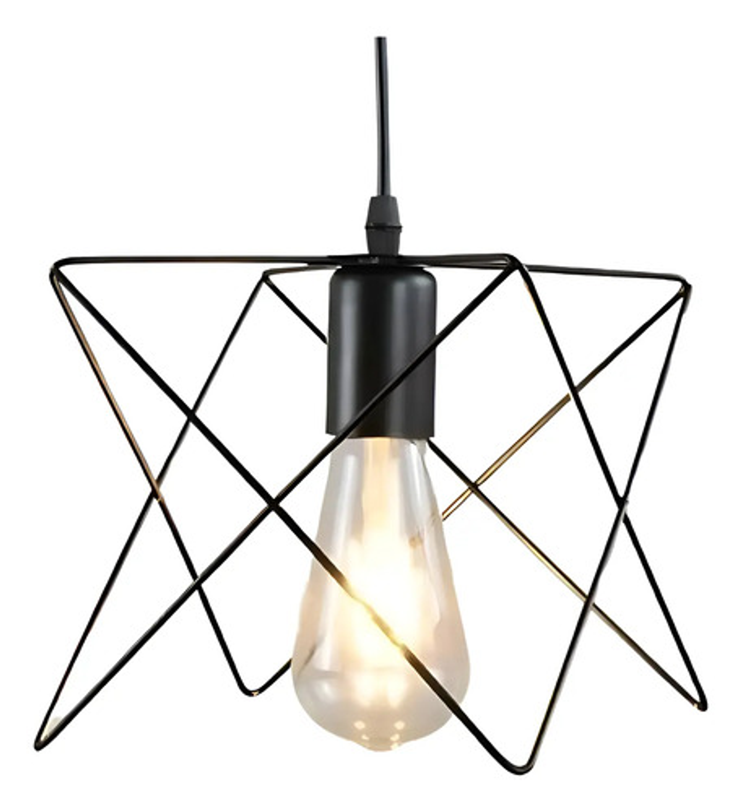 Lámpara Colgante Industrial Thek Jaula Metal Negro Techo E27 Foco Incluido 1