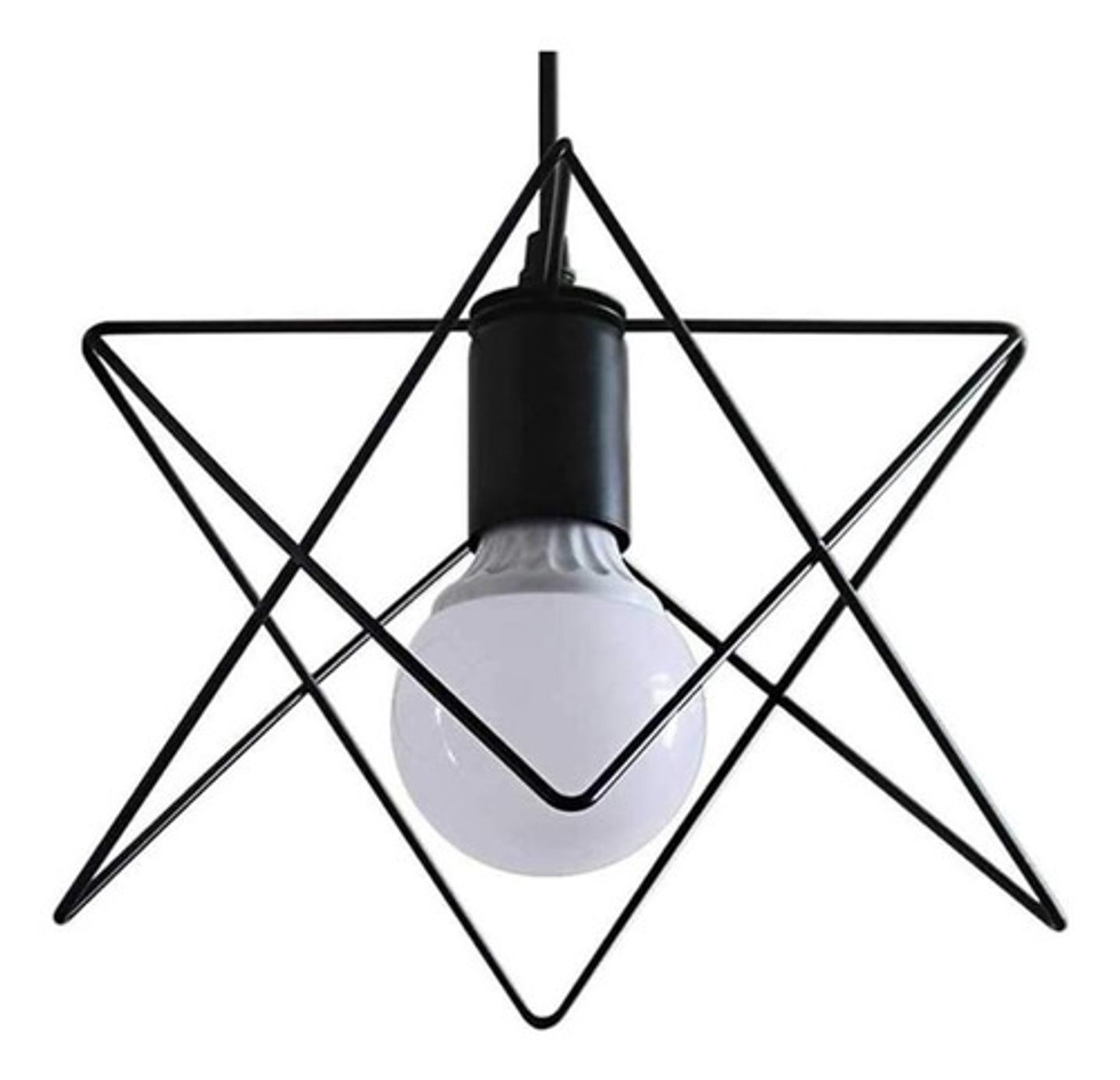 Lámpara Colgante Industrial Thek Jaula Metal Negro Techo E27 Foco Incluido 3