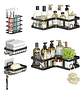 Organizador De Ducha Repisa Baño Adhesivo Set 5 Negro - Miniatura 1