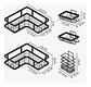 Organizador De Ducha Repisa Baño Adhesivo Set 5 Negro - Miniatura 2
