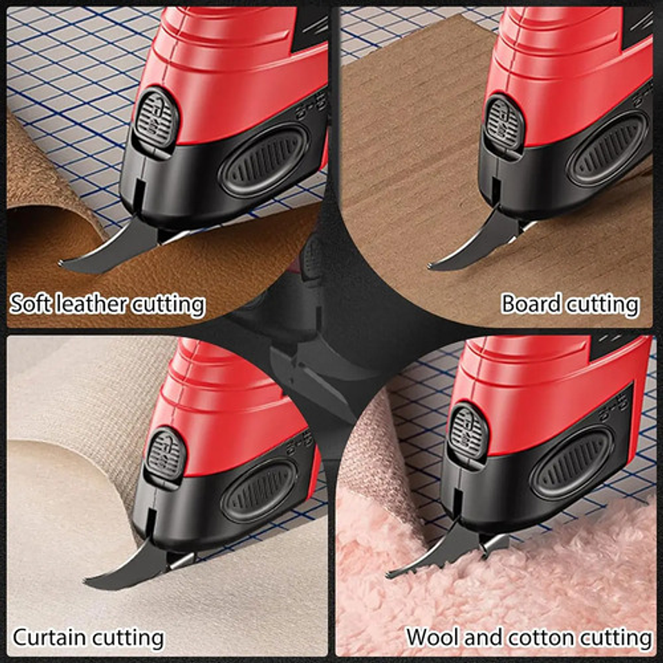 Tijeras Eléctricas Inalámbricas Para Tela Cuero Papel Negro 6