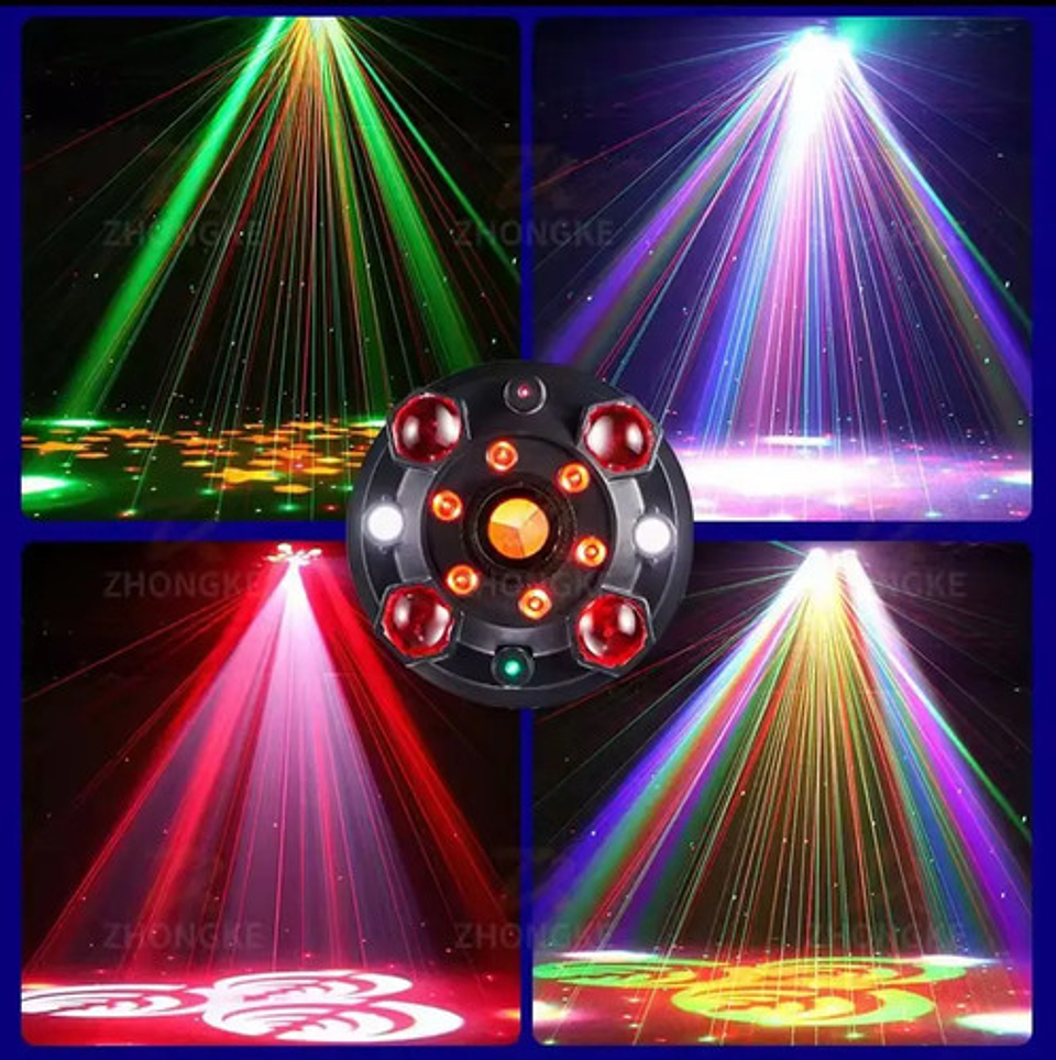 Luz Escenario Dj 4 En 1 Caleidoscopio Rgb Led Control Inalám 2