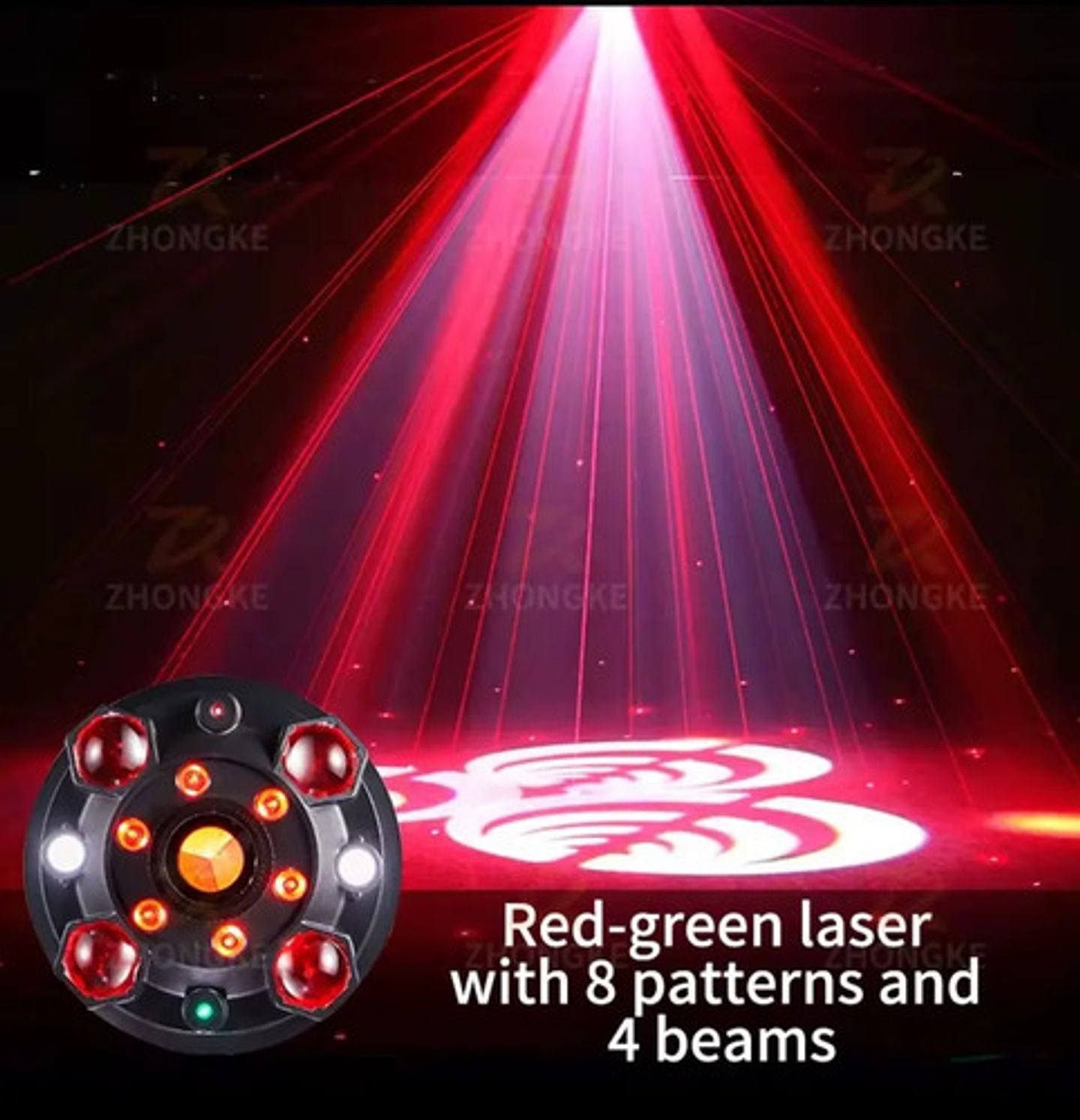 Luz Escenario Dj 4 En 1 Caleidoscopio Rgb Led Control Inalám 4