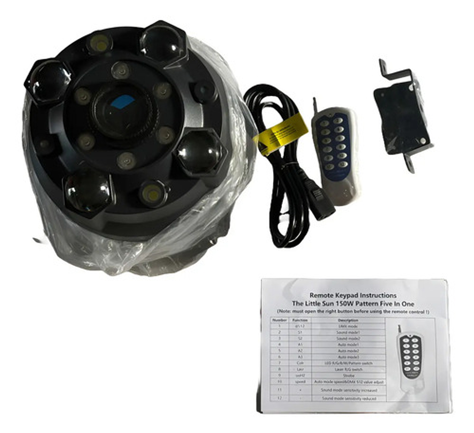 Luz Escenario Dj 4 En 1 Caleidoscopio Rgb Led Control Inalám 5