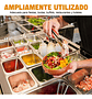 Pack 6 Bandeja Deposito Gastronomico Acero Inox 18x11x6 1/9 Plateado - Miniatura 6