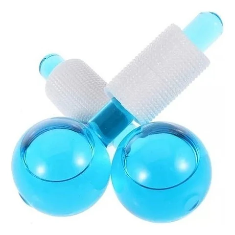 Rodillos Faciales De Cristal Masajeadores Globos De Hielo Celeste O Rosa