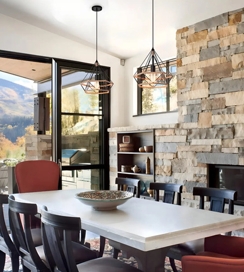 Lámpara Colgante Vintage Metal Industrial Cuerda Cáñamo 3