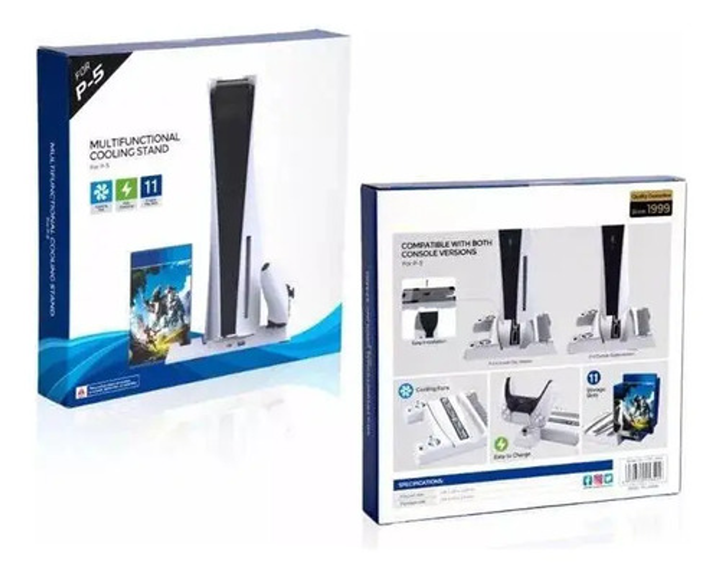 Soporte Base Con Estacion De Carga Y Ventilador Para Ps5 2