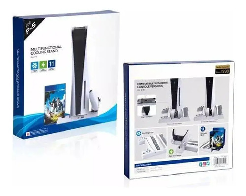 Soporte Base Con Estacion De Carga Y Ventilador Para Ps5 2