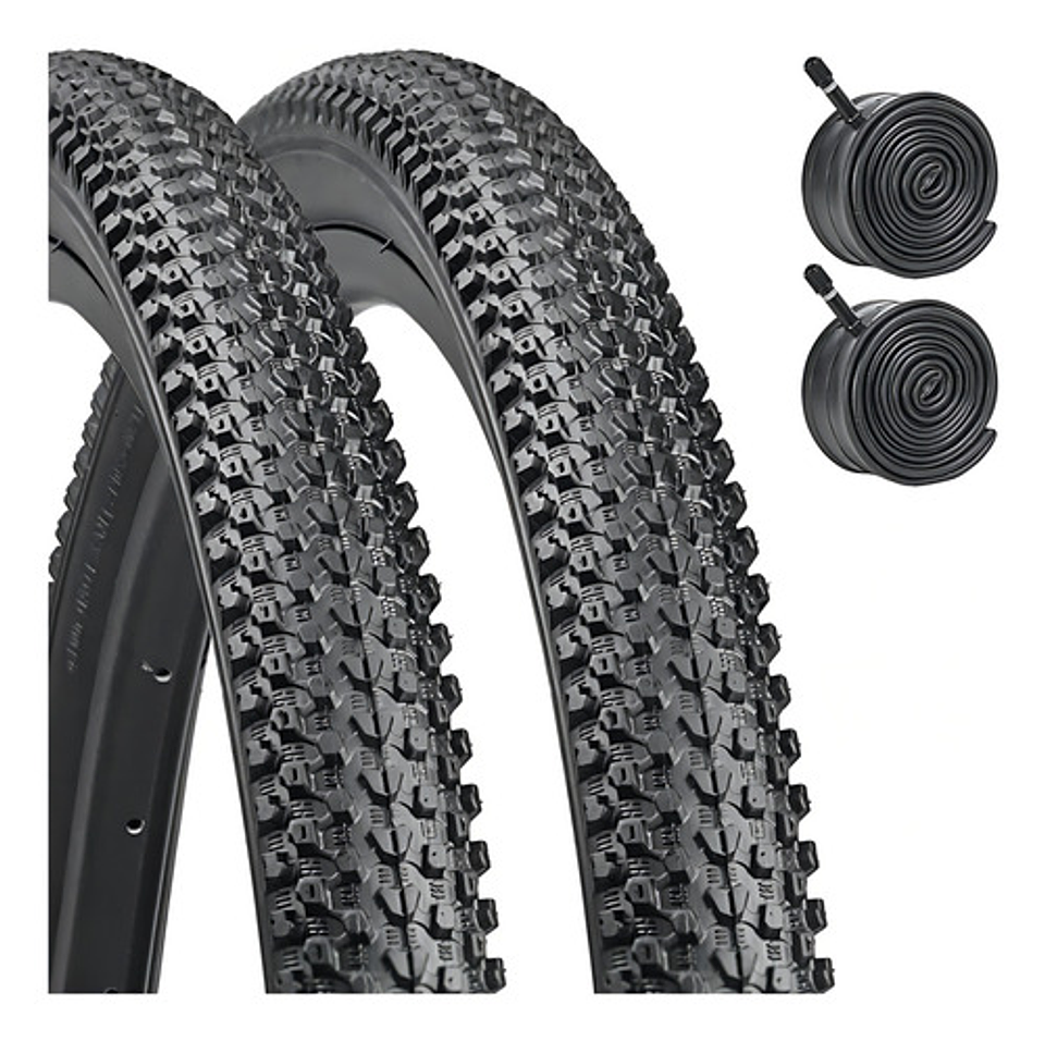 X2 Neumáticos + 2 Cámara Bicicleta Aro 27.5 X2.125 Schrader 1