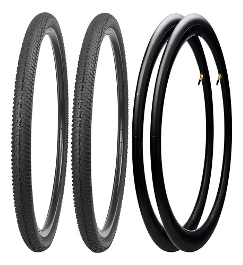 X2 Neumáticos + 2 Cámara Bicicleta Aro 27.5 X2.125 Schrader 2