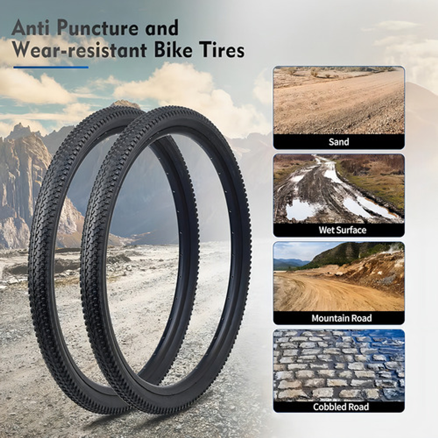 X2 Neumáticos + 2 Cámara Bicicleta Aro 27.5 X2.125 Schrader 5