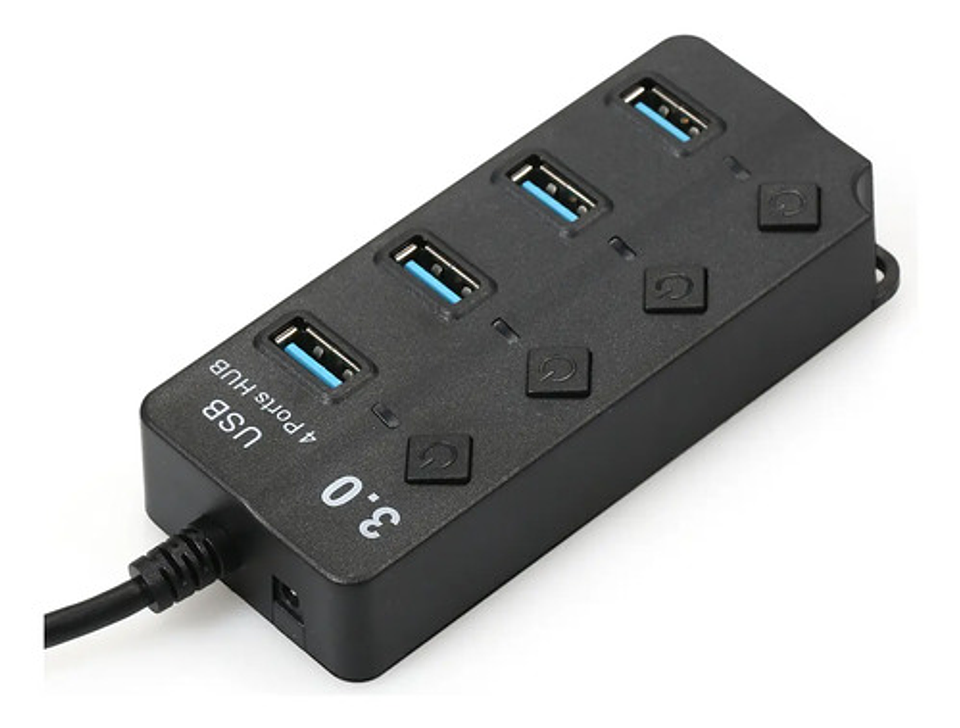 Hub Usb 3.0 4 En 1 Con 4 Puertos E Interruptores De Alimenta 1