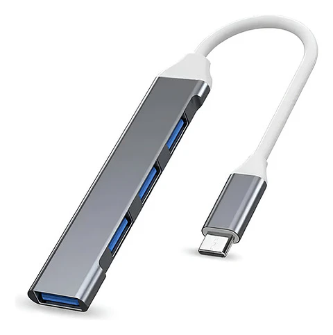 Adaptador Hub Usb Tipo C 4 Puertos Compatible Con Laptop
