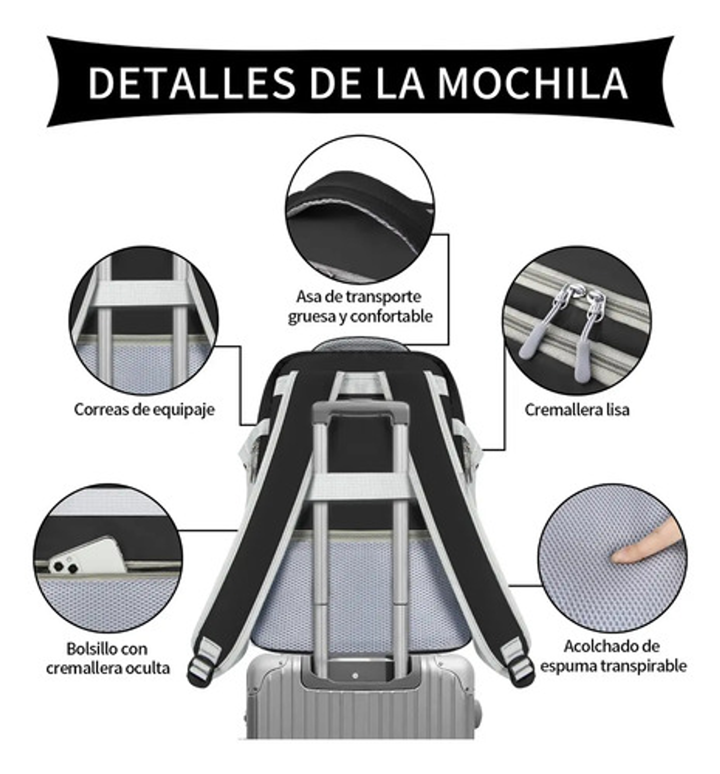 Mochila De Viaje Mochila Para Laptop 15.6in Maleta Deportiva 3