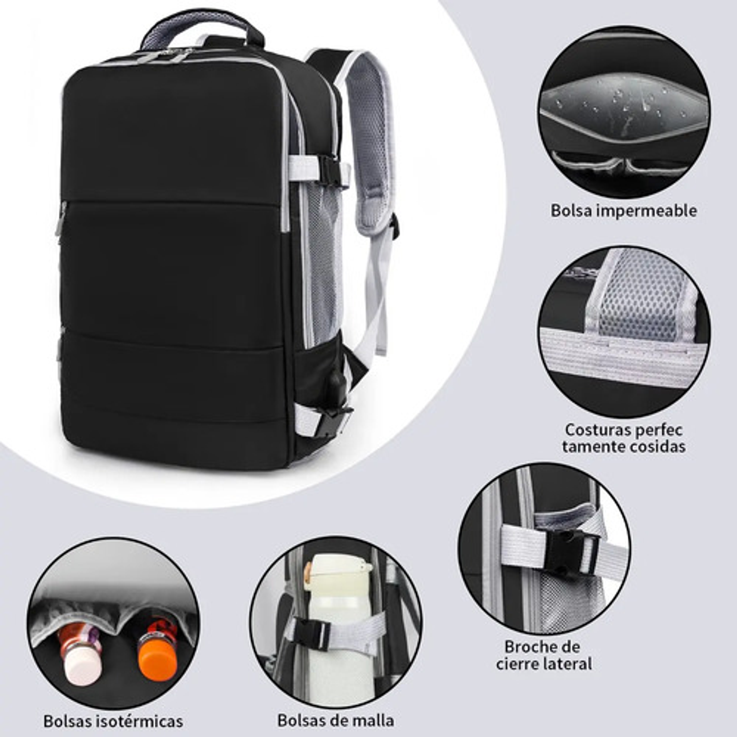 Mochila De Viaje Mochila Para Laptop 15.6in Maleta Deportiva 7