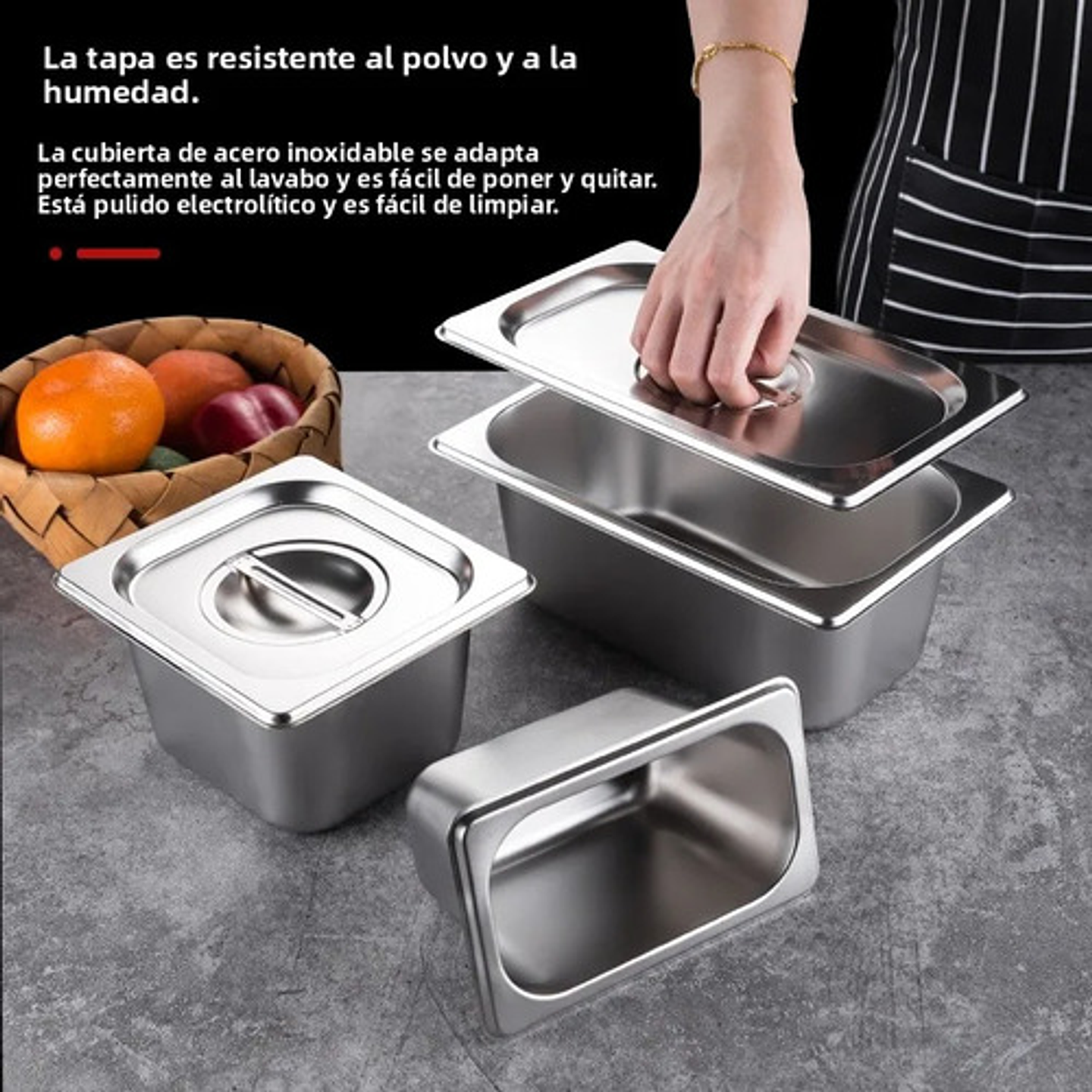 Contenedor Gastronómico Rectangular De Plástico Con Tapa Para Alimentos 3