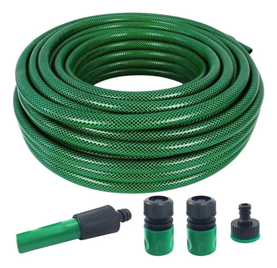 Manguera Reforzada 1/2 Pulgada Rollo 50 Mts Color Verde 1