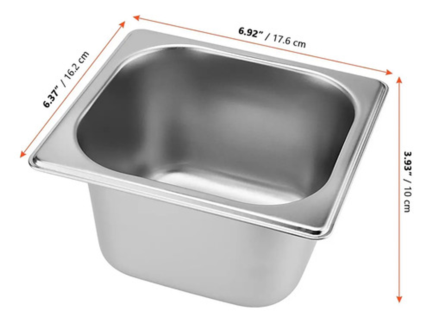 X4 Bandeja + Tapa Deposito Gastronomico Acero Inox 17x16cm 2