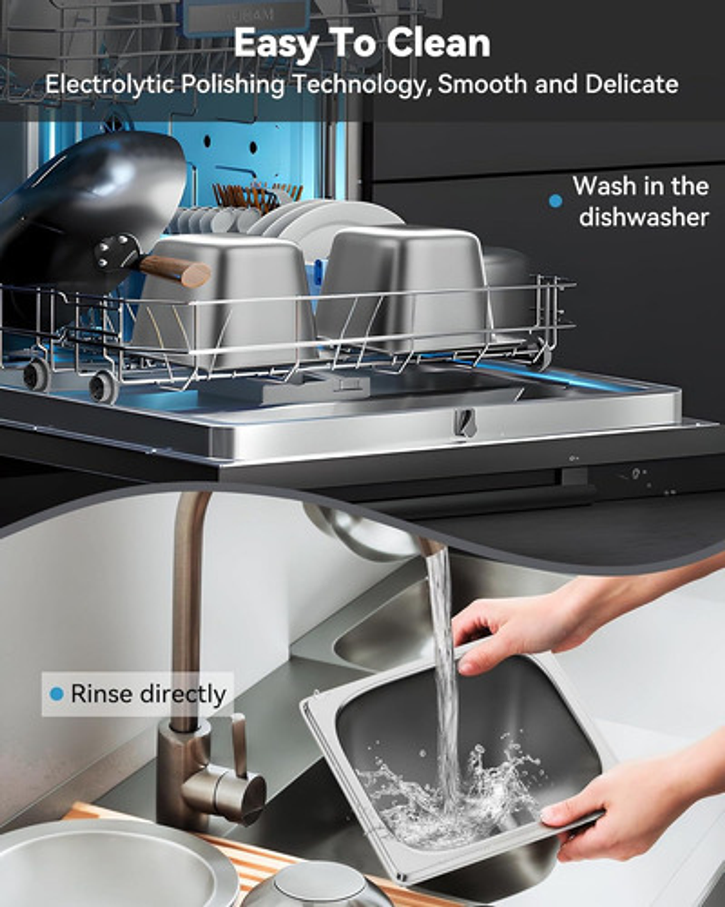 X4 Bandeja + Tapa Deposito Gastronomico Acero Inox 17x16cm 6