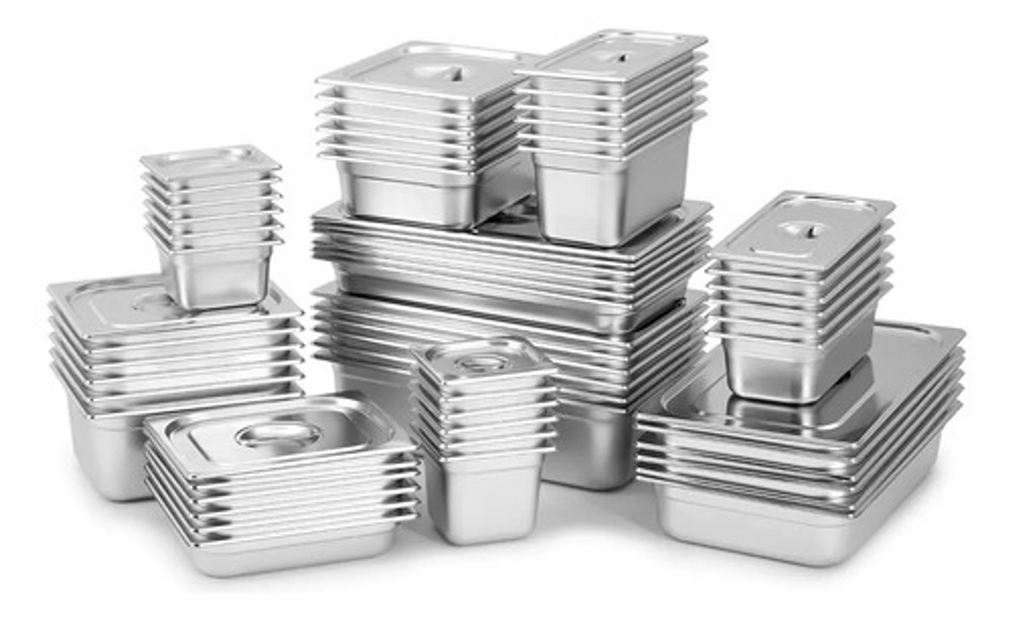 X4 Bandeja + Tapa Deposito Gastronomico Acero Inox 17x16cm 7