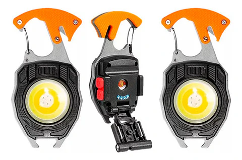 Linterna Led Portátil Thek Naranja Multifunción Recargable Usb Campin