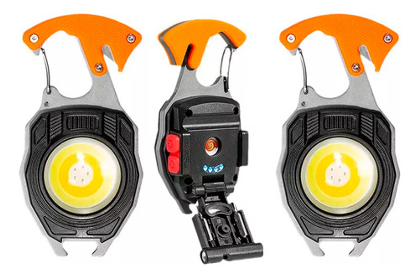 Linterna Led Portátil Thek Naranja Multifunción Recargable Usb Campin 1