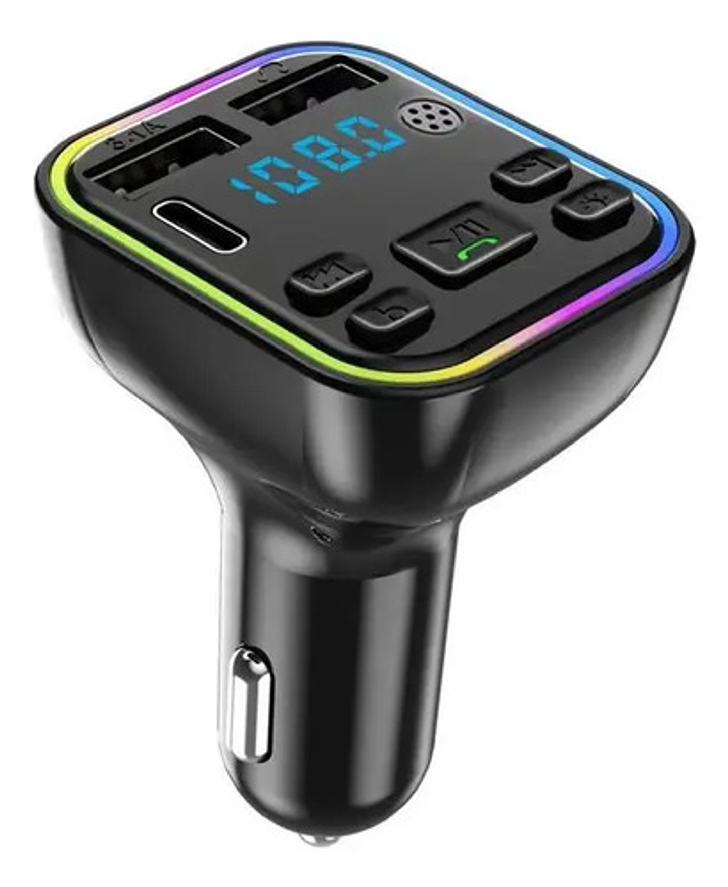 Transmisor Fm Bluetooth Auto Usb Tipo C Led Manos Libres 1