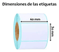 Rollo Térmico Thek 40x30mm 1000 Etiquetas Adhesivas Imprimibles Removible Blanco - Miniatura 2