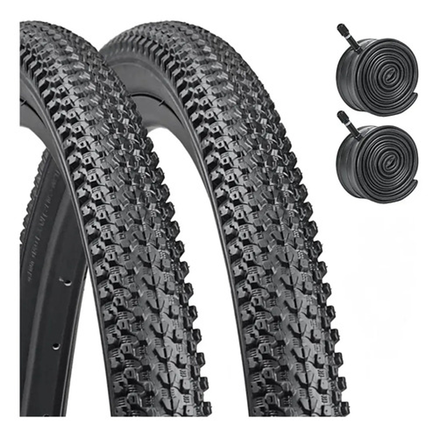 Pack Neumáticos Y Cámaras Para Bicicleta De Aro 26 X 2.125 Negro 1