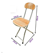 Silla Taburete Simil Madera Plegable 70x34cm Laqueado Marrón - Miniatura 2