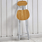 Silla Taburete Simil Madera Plegable 70x34cm Laqueado Marrón - Miniatura 4