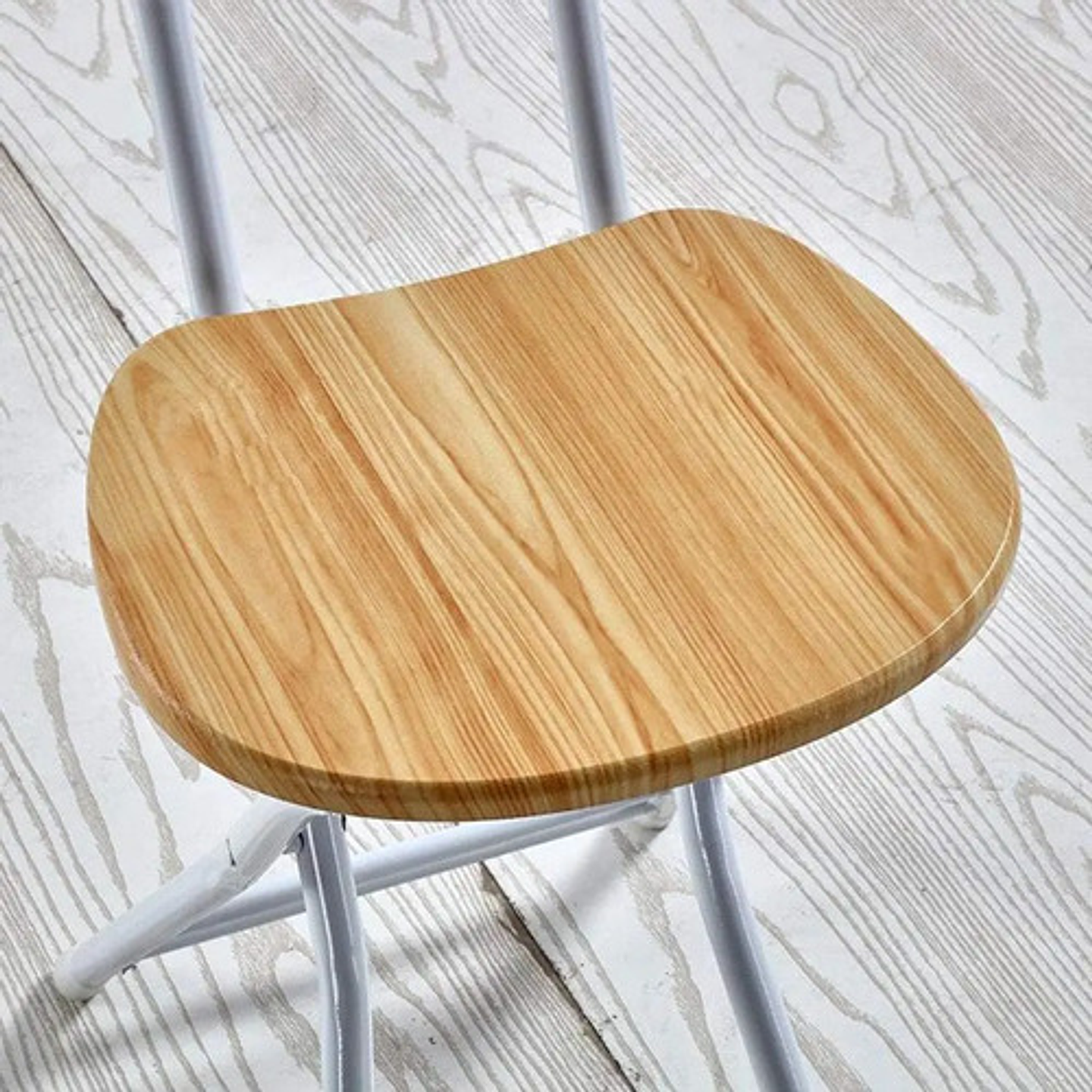 Silla Taburete Simil Madera Plegable 70x34cm Laqueado Marrón 7