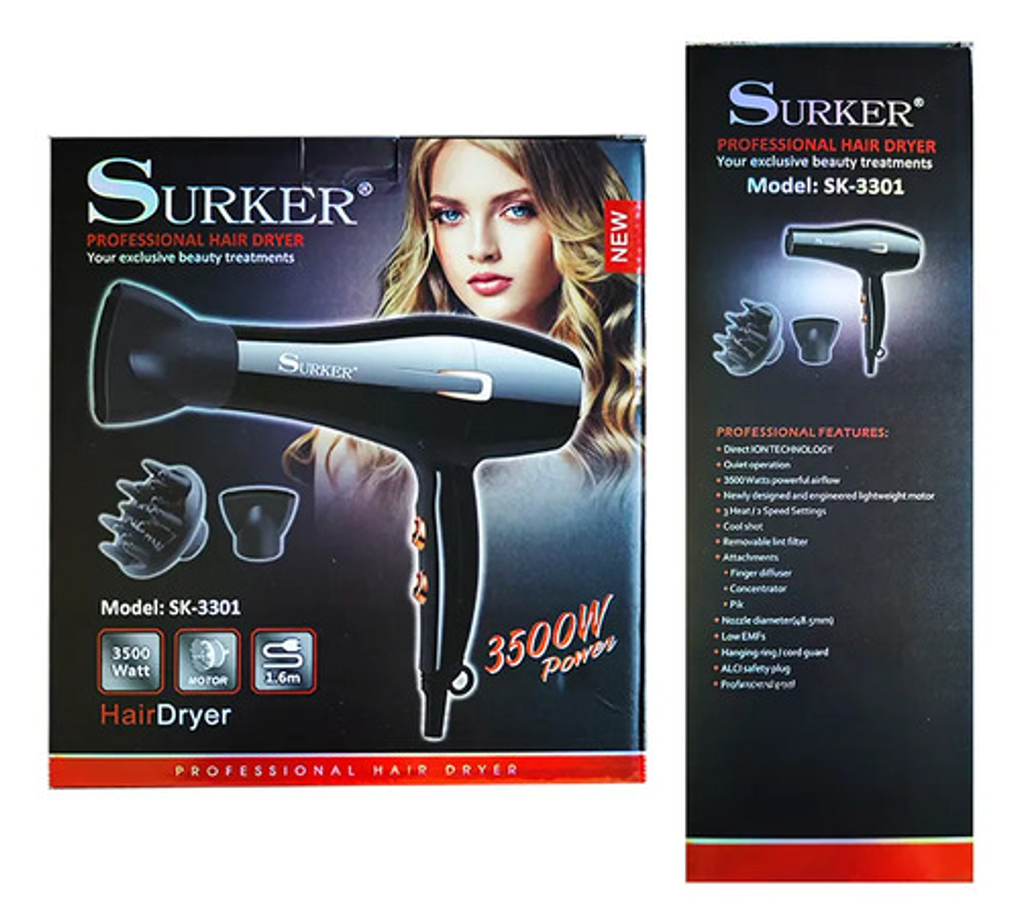 Secador De Pelo Profesional Secador Con Difusor 3000w 2