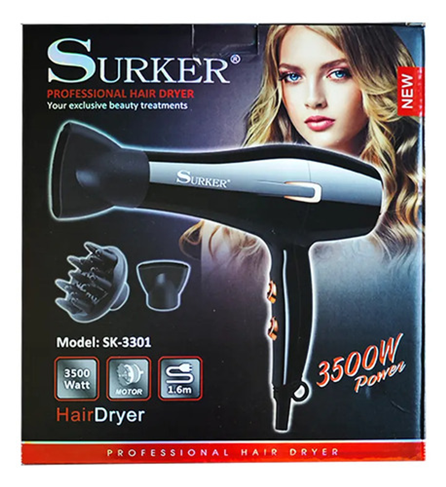 Secador De Pelo Profesional Secador Con Difusor 3000w 3